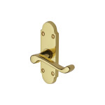 M Marcus Project Hardware Milton Short Design Door Handle on Plate Polished Brass