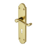 M Marcus Project Hardware Kensington Design Door Handle on Plate Polished Brass