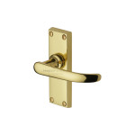 M Marcus Project Hardware Avon Short Design Door Handle on Plate Polished Brass