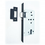 Architectural DIN Euro Nightlatch Case with an Anti-thrust Auxiliary Deadlocking Latchbolt – Matt Black Powder Coated