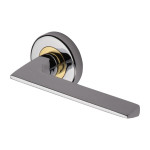 M Marcus Heritage Brass Pyramid Design Door Handle Lever Latch on Round Rose