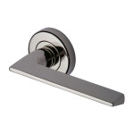 M Marcus Heritage Brass Pyramid Design Door Handle Lever Latch on Round Rose