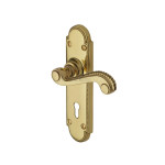 M Marcus Heritage Brass Adam Design Door Handle on Plate Polished Brass