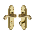 M Marcus Heritage Brass Adam Design Door Handle on Plate Polished Brass