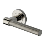 M Marcus Heritage Brass Phoenix Knurled Design Door Handle Lever on Round Rose