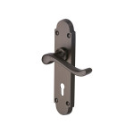 M Marcus Heritage Brass Savoy Design Door Handle on Plate Matt Bronze