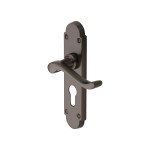 M Marcus Heritage Brass Savoy Design Door Handle on Plate Matt Bronze