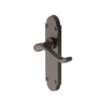 M Marcus Heritage Brass Savoy Design Door Handle on Plate Matt Bronze
