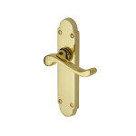 M Marcus Heritage Brass Savoy Design Door Handle on Plate Polished Brass