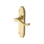 M Marcus Heritage Brass Savoy Design Door Handle on Plate Satin Brass