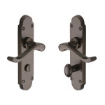 M Marcus Heritage Brass Savoy Design Door Handle on Plate Matt Bronze