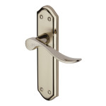 M Marcus Heritage Brass Sandown Design Door Handle on Plate Mercury Split Finish