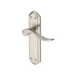 M Marcus Heritage Brass Sandown Design Door Handle on Plate Satin Nickel Plate
