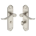 M Marcus Heritage Brass Sandown Design Door Handle on Plate Satin Nickel Plate