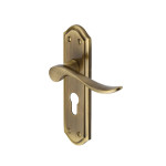 M Marcus Heritage Brass Sandown Design Door Handle on Plate Antique Brass