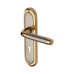 M Marcus Heritage Brass Saturn Design Door Handle on Plate Jupiter Split Finish