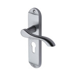 M Marcus Sorrento Aurora Design Door Handle on Plate Satin Chrome Plate