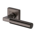 M Marcus Heritage Brass Bauhaus Sq Design Door Handle Lever on Rose