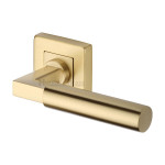 M Marcus Heritage Brass Bauhaus Sq Design Door Handle Lever on Rose