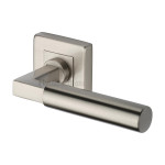 M Marcus Heritage Brass Bauhaus Sq Design Door Handle Lever on Rose