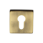 M Marcus Heritage Brass Square Euro Profile Cylinder Escutcheon 54 x 54mm