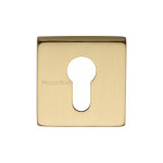 M Marcus Heritage Brass Square Euro Profile Cylinder Escutcheon 54 x 54mm