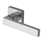 M Marcus Heritage Brass Delta Sq Design Door Handle Lever Latch on Square Rose