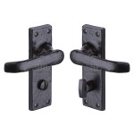 M Marcus Tudor Rustic Black Windsor Door Handle on Backplate