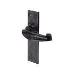 M Marcus Tudor Rustic Black Wellington Door Handle on Backplate