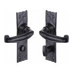 M Marcus Tudor Rustic Black Wellington Door Handle on Backplate