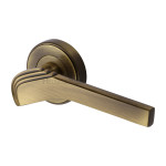 M Marcus Heritage Brass Tiffany Design Door Handle Lever on Rose