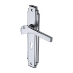 Heritage Brass Tiffany Design Door Handle on Plate – Polished Chrome Plate