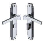 Heritage Brass Tiffany Design Door Handle on Plate – Polished Chrome Plate