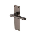 M Marcus Heritage Brass Trident Design Door Handle on Plate Matt Bronze