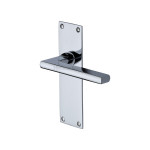 M Marcus Heritage Brass Trident Design Door Handle on Plate Polished Chrome Plate