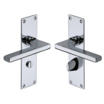 M Marcus Heritage Brass Trident Design Door Handle on Plate Polished Chrome Plate