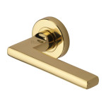 M Marcus Heritage Brass Trident Design Door Handle Lever on Rose