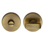Heritage Brass Round Thumbturn & Emergency Release for Bathroom & Bedroom Doors – 35mm Ø