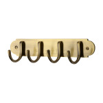 M Marcus Heritage Brass Coat Hooks x 4 on Backplate