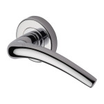 M Marcus Heritage Brass Door Handle Wing Design Lever Latch on Round Rose