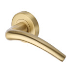 M Marcus Heritage Brass Door Handle Wing Design Lever Latch on Round Rose