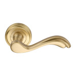 M Marcus Heritage Brass Lisboa Design Door Handle Lever Latch on Round Rose