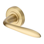 M Marcus Heritage Brass Sutton Design Door Handle Lever Latch on Round Rose