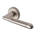 M Marcus Heritage Brass Turin Design Door Handle Lever Latch on Round Rose