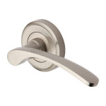 M Marcus Heritage Brass Sophia Design Door Handle Lever Latch on Round Rose