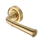 M Marcus Heritage Brass Colonial Design Door Handle Lever Latch on Round Rose