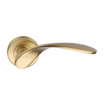 M Marcus Heritage Brass Volo Design Door Handle Lever Latch on Round Rose