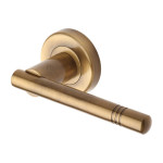 M Marcus Heritage Brass Alicia Design Door Handle Lever Latch on Round Rose