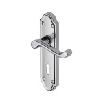 M Marcus Heritage Brass Meridian Design Door Handle on Plate Polished Chrome Plate