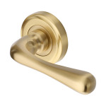 M Marcus Heritage Brass Charlbury Design Door Handle Lever Latch on Round Rose